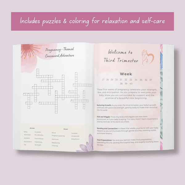 Rays Of Ink Pregnancy Journal for Mom to Be | Pregnancy Planner | 40 Week Journal for Expecting Moms with Stickers & Bookmark | Gift for New Moms - Track Baby Bump, Mood & Milestones