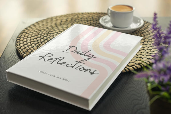 Rays Of Ink "Daily Reflections" Undated Planner; Gratitude Journal; Guided Journal; Habit Tracker, Budget Tracker & Mood Tracker for Wellness; Free Stickers and Bookmark; 4Months