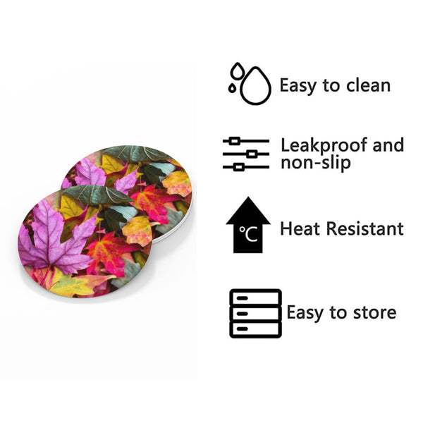 Rays Of Ink Printed Drink Coasters (Set of 4) | MDF Wood Material Coasters | Non-Slip Decorated Coasters for Home and Kitchen | Tea Coasters | Drink Coasters | (Round, Abstract 2)