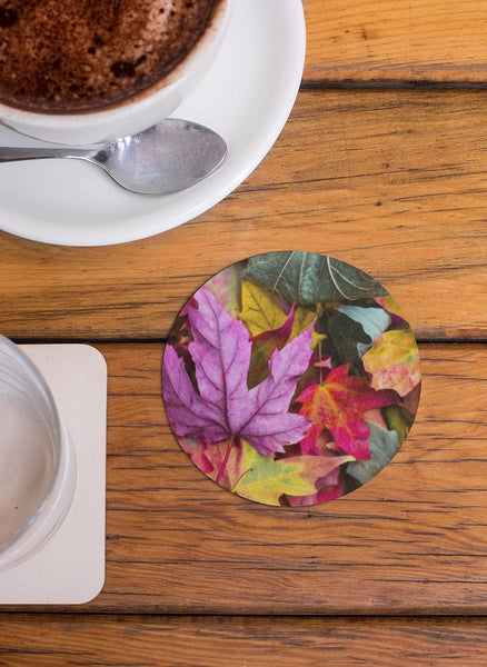 Rays Of Ink Printed Drink Coasters (Set of 4) | MDF Wood Material Coasters | Non-Slip Decorated Coasters for Home and Kitchen | Tea Coasters | Drink Coasters | (Round, Abstract 2)