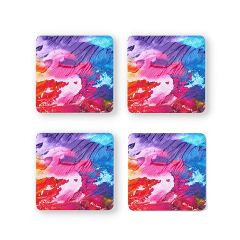 Rays Of Ink Printed Drink Coasters (Set of 4) | MDF Wood Material Coasters | Non-Slip Decorated Coasters for Home and Kitchen | Tea Coasters | Drink Coasters | (Square, Abstarct 1)