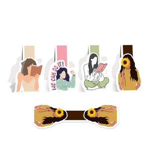 Rays Of Ink Magnetic Bookmarks | Set of 4 Magnetic Page Markers | Cute Shape Magnetic Bookmark | Page Markers for Stationery Lovers | Gifts for Women | Ideal Gift for Students, Adults and Book Readers