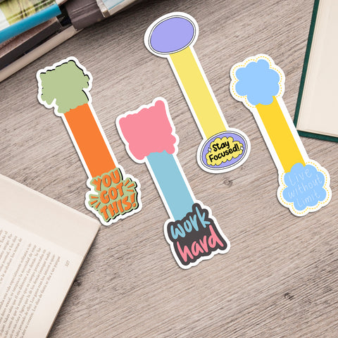 Rays Of Ink Magnetic Bookmarks | Set of 4 Magnetic Page Markers | Quote Magnetic Bookmark | Page Markers for Stationery Lovers | Gift for Students, Adults and Book Readers