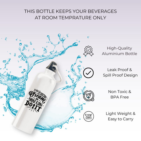 Rays Of Ink Inspirational Quote Steel Bottle BPA-Free/Printed Bottles/Customised Motivational Quote Bottle/Printed Sipper Bottles For Gym, Sports (Design 2)
