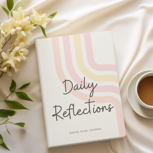 Rays Of Ink "Daily Reflections" Undated Planner; Gratitude Journal; Guided Journal; Habit Tracker, Budget Tracker & Mood Tracker for Wellness; Free Stickers and Bookmark; 4Months