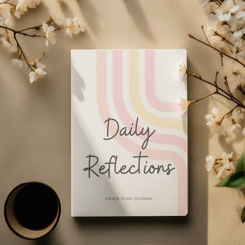 Rays Of Ink "Daily Reflections" Undated Planner; Gratitude Journal; Guided Journal; Habit Tracker, Budget Tracker & Mood Tracker for Wellness; Free Stickers and Bookmark; 4Months