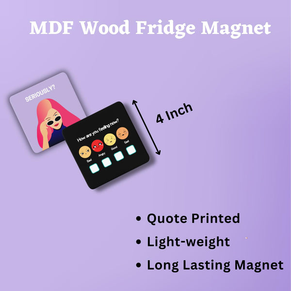 Rays of Ink Quote Printed Magnets for Fridge | MDF Wooden Fridge Magnet | Magnets for Fridge Decor | MDF Wooden Printed Magnet for Decor (Set of 2) (Design 2)