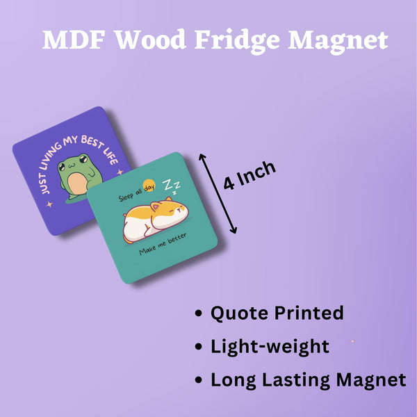 Rays of Ink Quote Printed Magnets for Fridge | MDF Wooden Fridge Magnet | Magnets for Fridge Decor | MDF Wooden Printed Magnet for Decor (Set of 2) (Design 3)