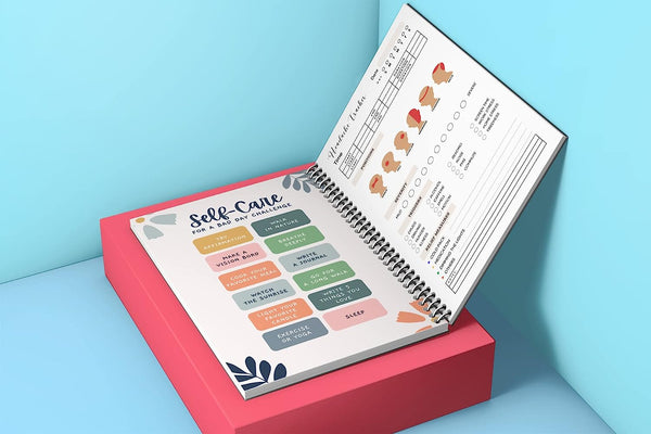 Rays Of Ink A5 Size Headache Tracker with Self Care Affirmations | Organize, Analyze Your Headache Challenges | Perfect For Men and Women, Teens and Adults | (50 Trackers, Wirebound)