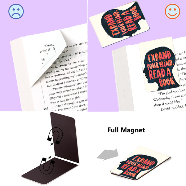 Magnetic Bookmarks For Bookworms / Magnetic Page Markers / Magnetic Page Clips with Positive Affirmations BookMarks_Bookworms