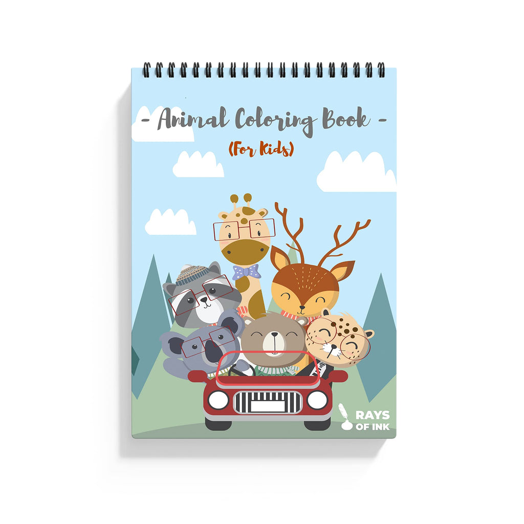 Animal Doodle Coloring Book For Kids, Ideal Gift For 4-9 Years Old