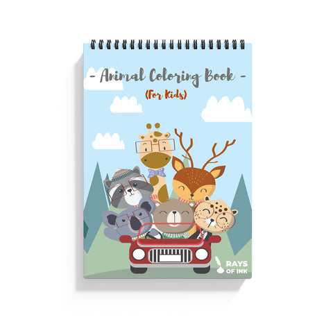 Animal Doodle Coloring Book For Kids | Ideal Gift For 4-9 Years Old | Recycled 120 GSM Thick Paper