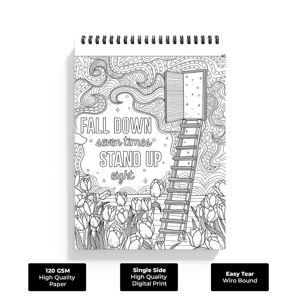 Easy Coloring Book For Adults: 54 Motivational Quotes [Book]